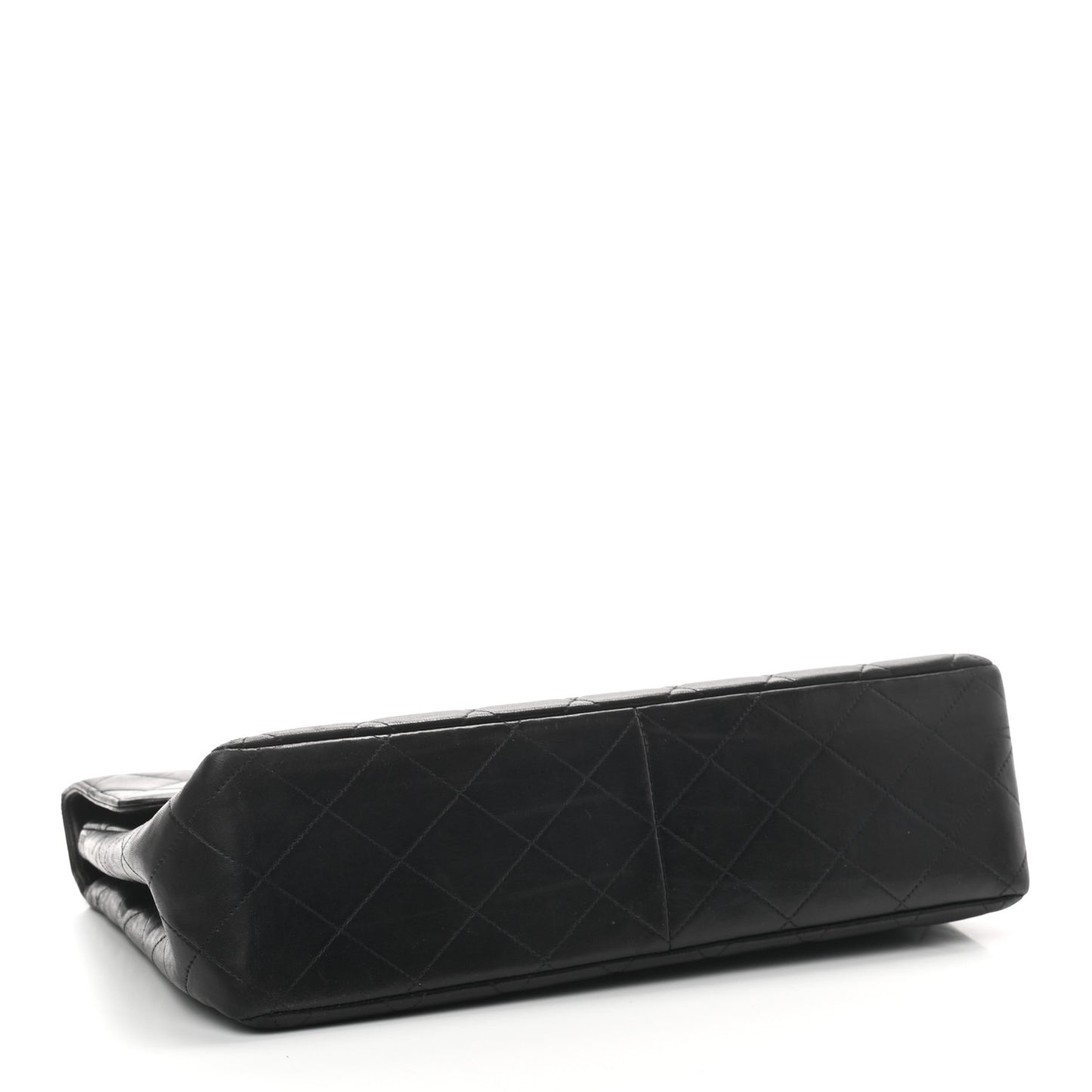 Lambskin Quilted XL Jumbo Single Flap Black