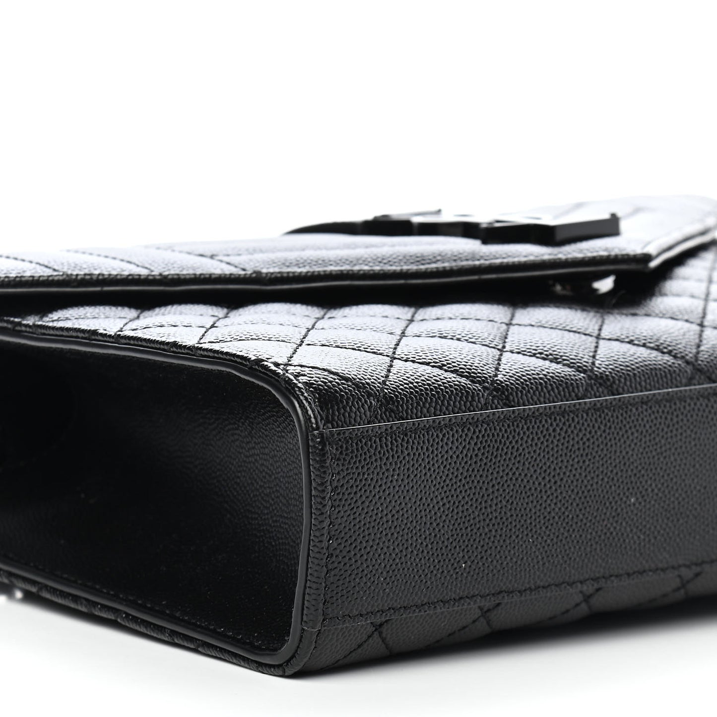 Grain De Poudre Textured Mixed Matelasse Triquilt Medium Monogram Satchel Black
