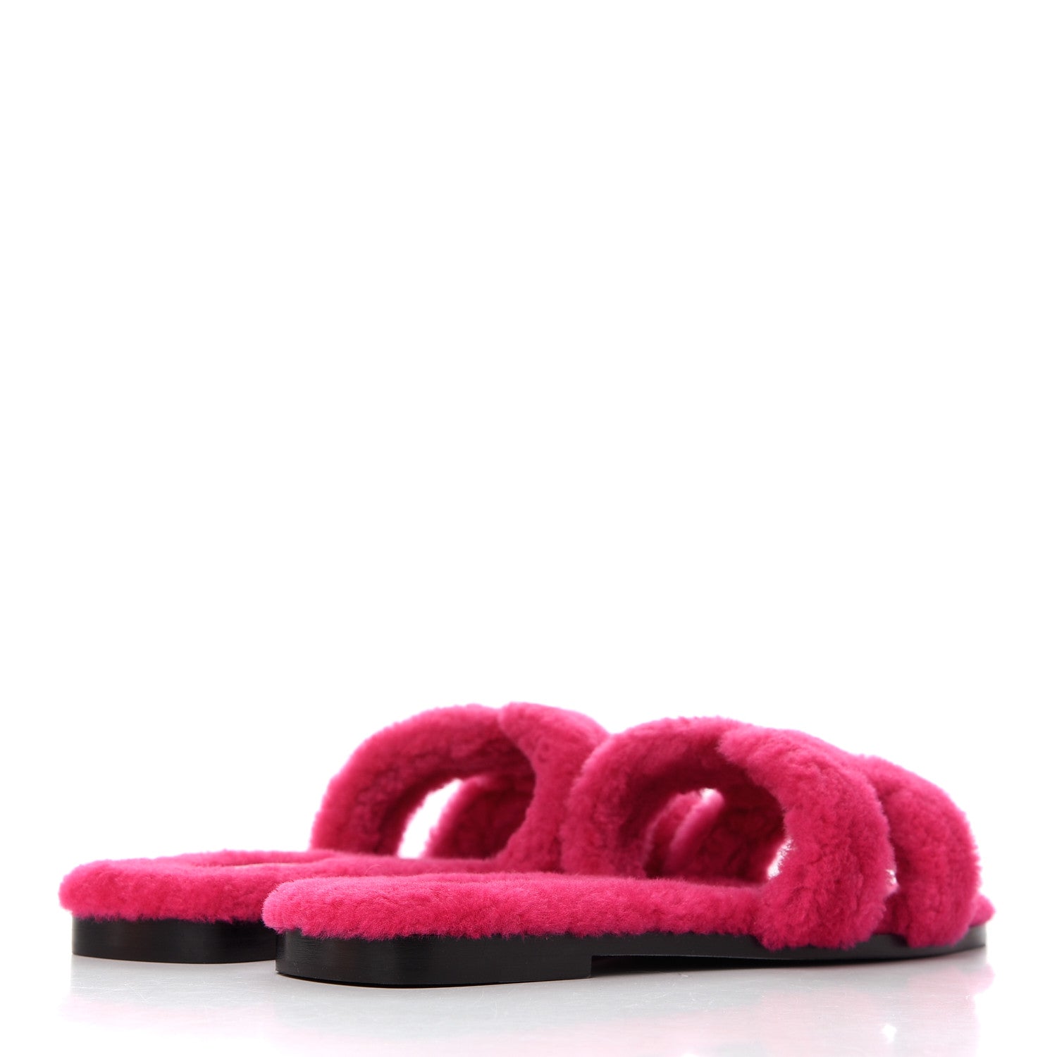 Hermes Woolskin Oran Sandals 38 Rose Fuchsia 4 of 12