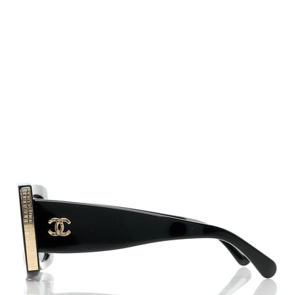 Chanel Acetate Rectangle Sunglasses 5435 Black 3 of 8