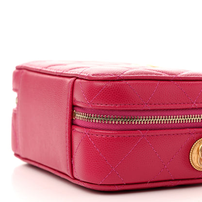 Chanel Caviar Quilted Twist Your Buttons Clutch With Chain Fuchsia 10 of 10