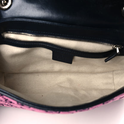 Gucci Monogram Multicolor Matelasse Diagonal Small GG Marmont Shoulder Bag Light Blue Pink Blue Green Red 5 of 9