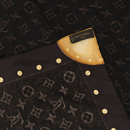 Louis Vuitton Silk Monogram Trunks Square Scarf Brown 3 of 3