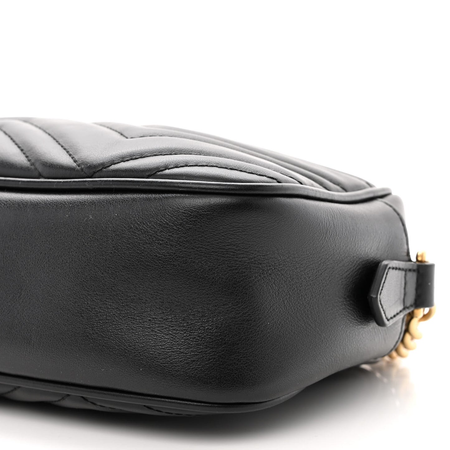 Calfskin Matelasse Small GG Marmont Chain Shoulder Bag Black