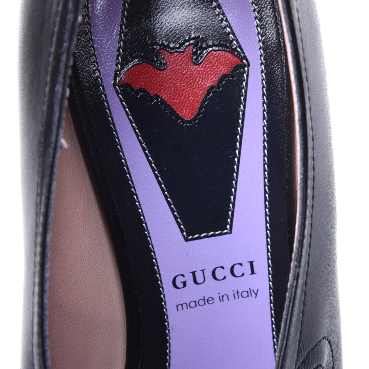 Gucci Malaga Kid Bow Berith Low Heel Pumps 37.5 Black 7 of 10