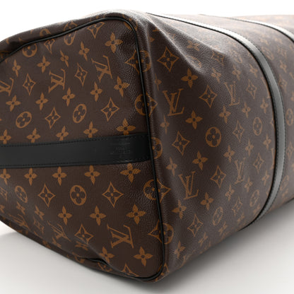 Louis Vuitton Monogram Macassar Keepall Bandouliere 55 7 of 9