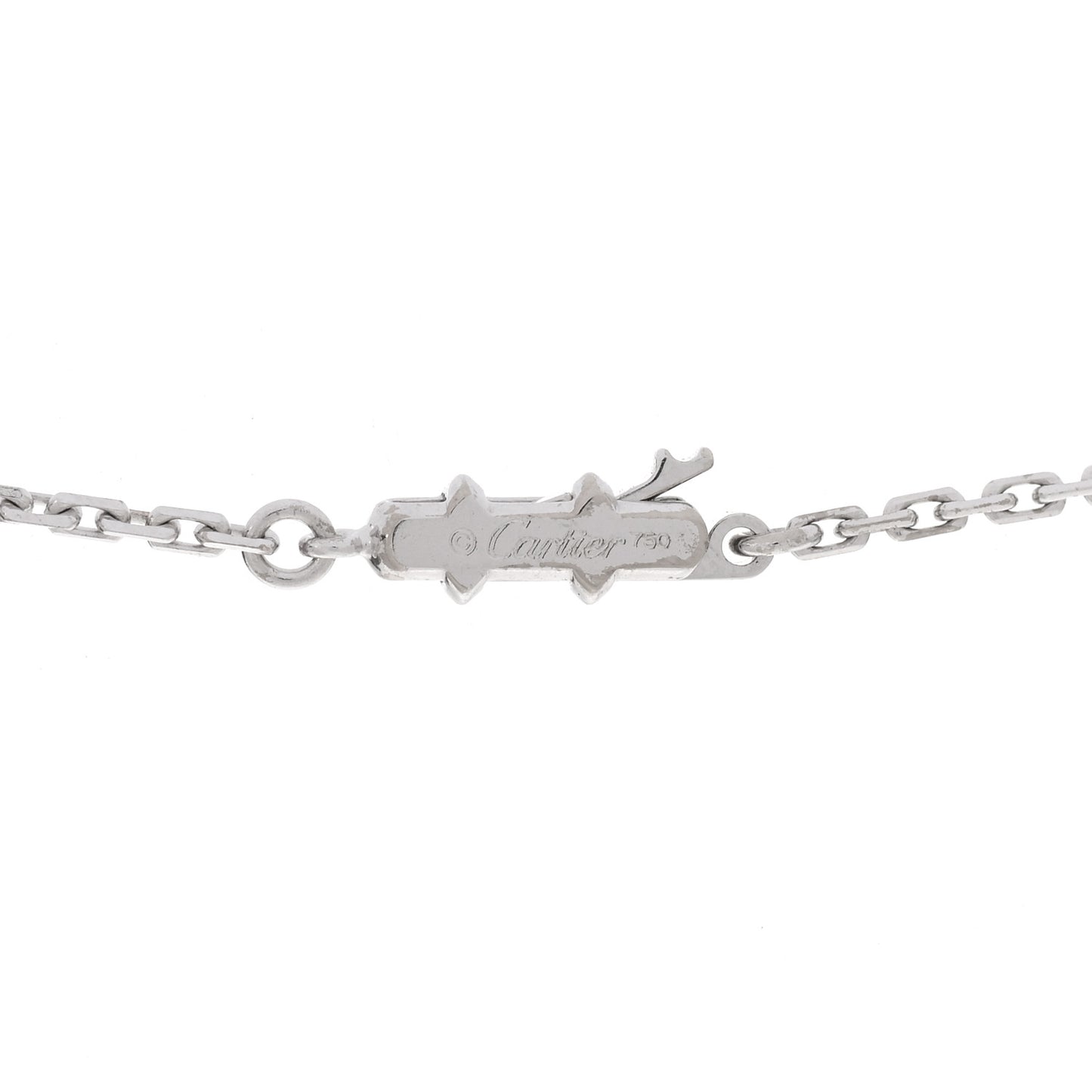 18K White Gold Long Station LOVE Necklace