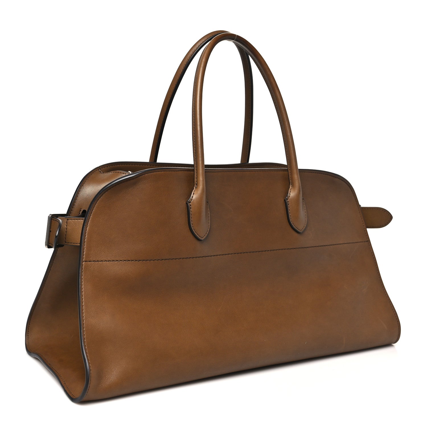 The Row Polished Saddle Calfskin EW Margaux Muschio 3 of 9