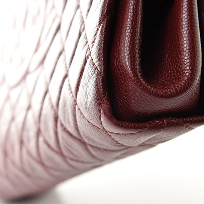 Chanel Caviar Quilted CC Large Clutch Dark Red 13 of 13