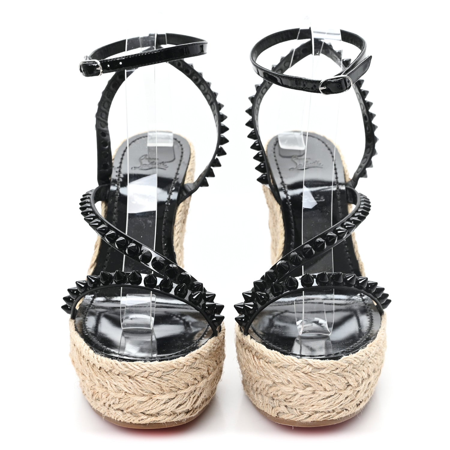Christian Louboutin Patent Mafaldina 120 Wedge Sandals 41 Black 3 of 8