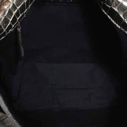 Givenchy Calfskin Crocodile Embossed Melancholia Shoulder Bag Gold 6 of 8