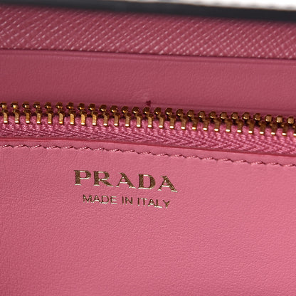 Prada Saffiano Greche Flap Continental Wallet Begonia Giada 7 of 9