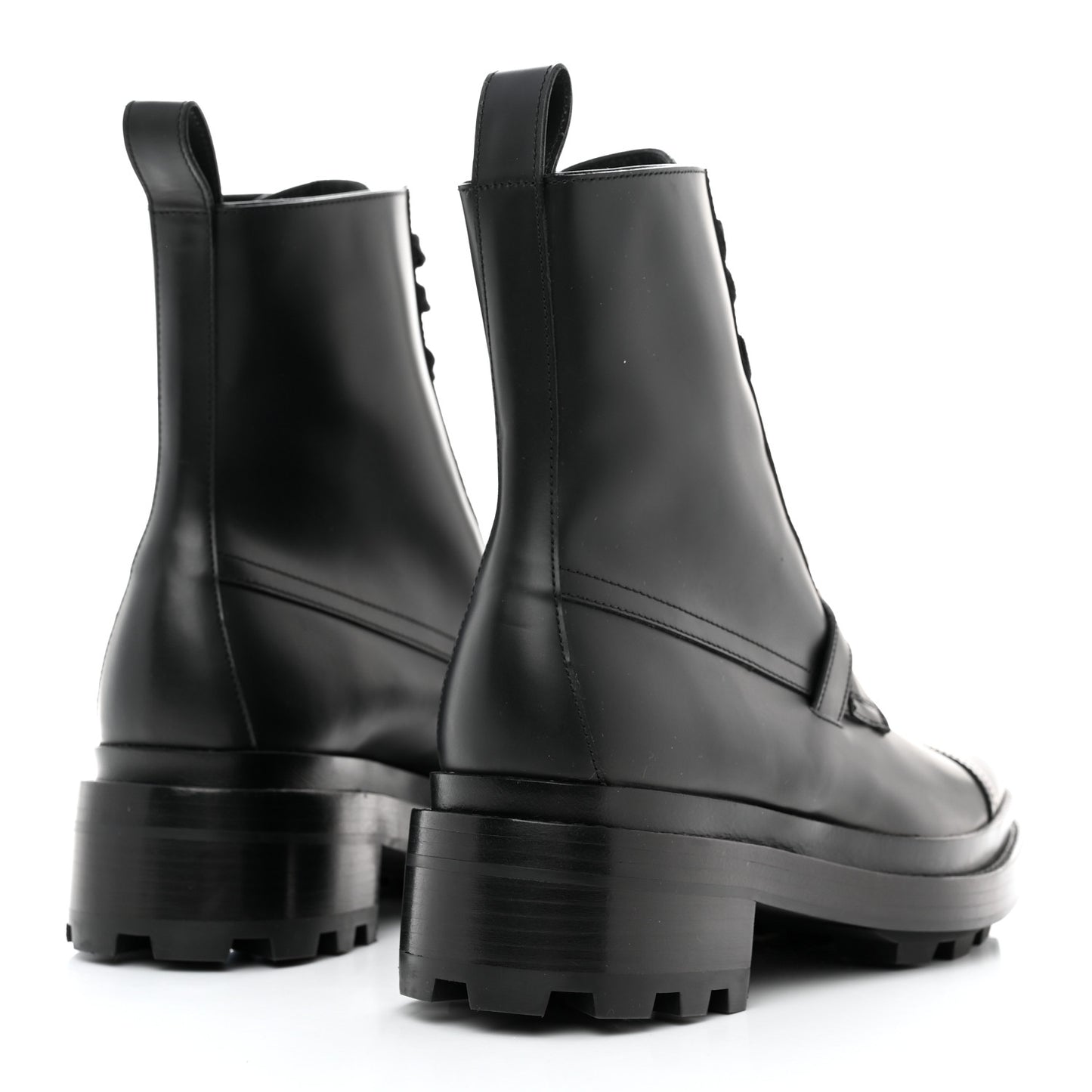 Glossed Calfskin Funk Ankle Boots 38 Black