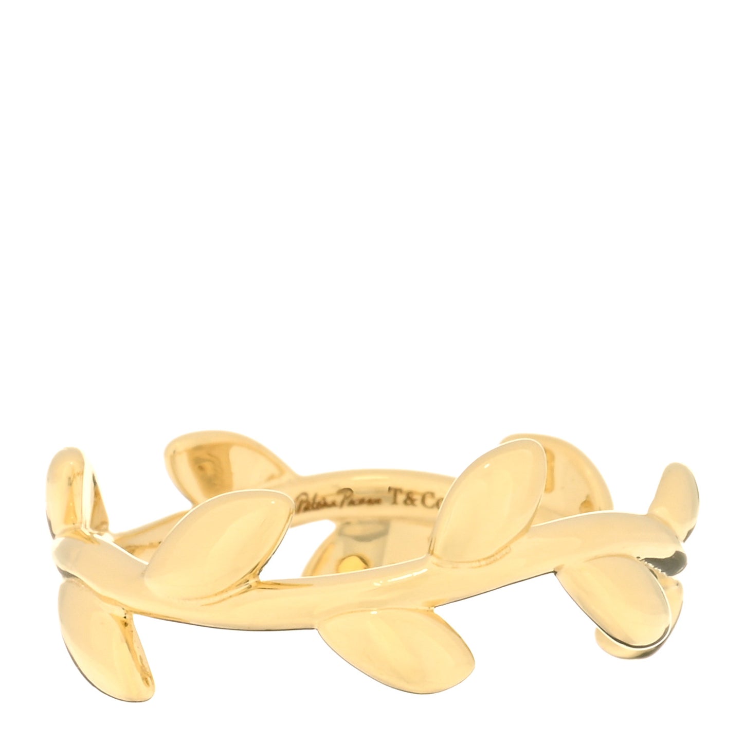 18K Yellow Gold Narrow Paloma Picasso Olive Leaf Band Ring 49 5