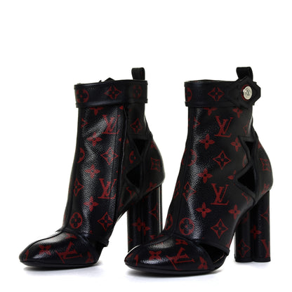 Louis Vuitton Monogram Infrarouge Logomania Ankle Boots 36 Black 3 of 12