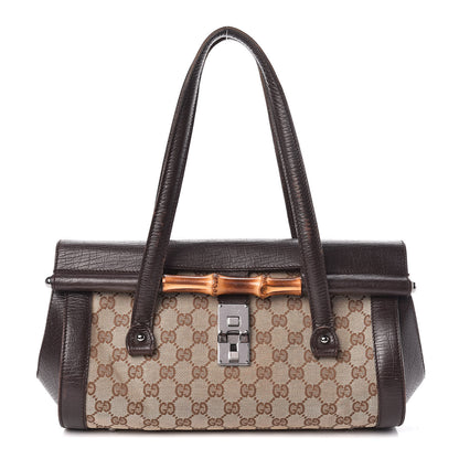 Gucci Monogram Bamboo Bullet Bag Dark Brown 1 of 14