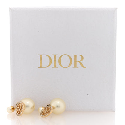 Christian Dior Pearl Crystal Dior Tribales Drop Earrings Gold 5 of 5