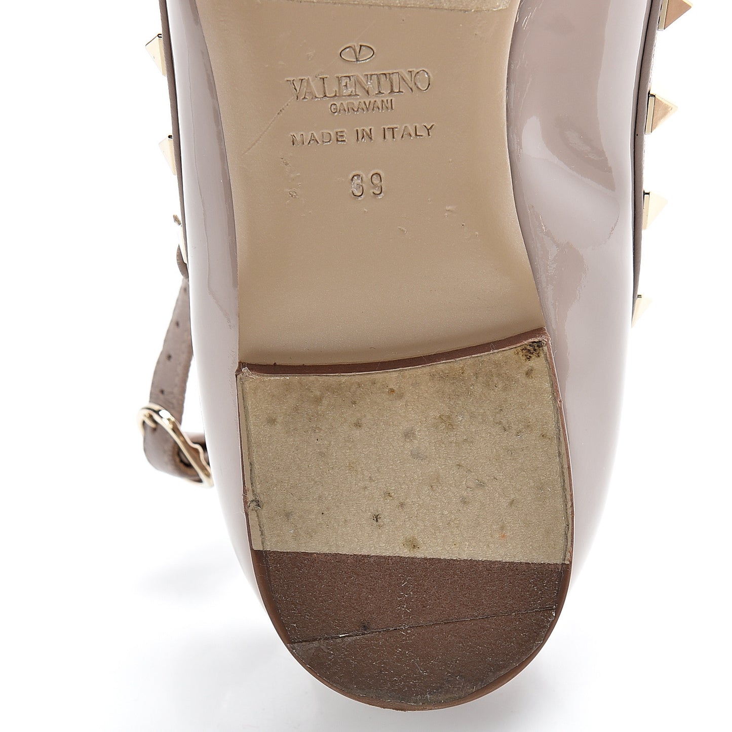 Patent Rockstud Cage Ballerina Flats 39 Poudre