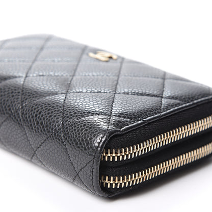 Chanel Caviar Quilted Large Gusset Double Zip Around Wallet Black 5 of 9