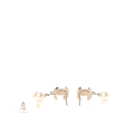 Chanel Quilted Pearl CC Drop Earrings Gold 3 of 4