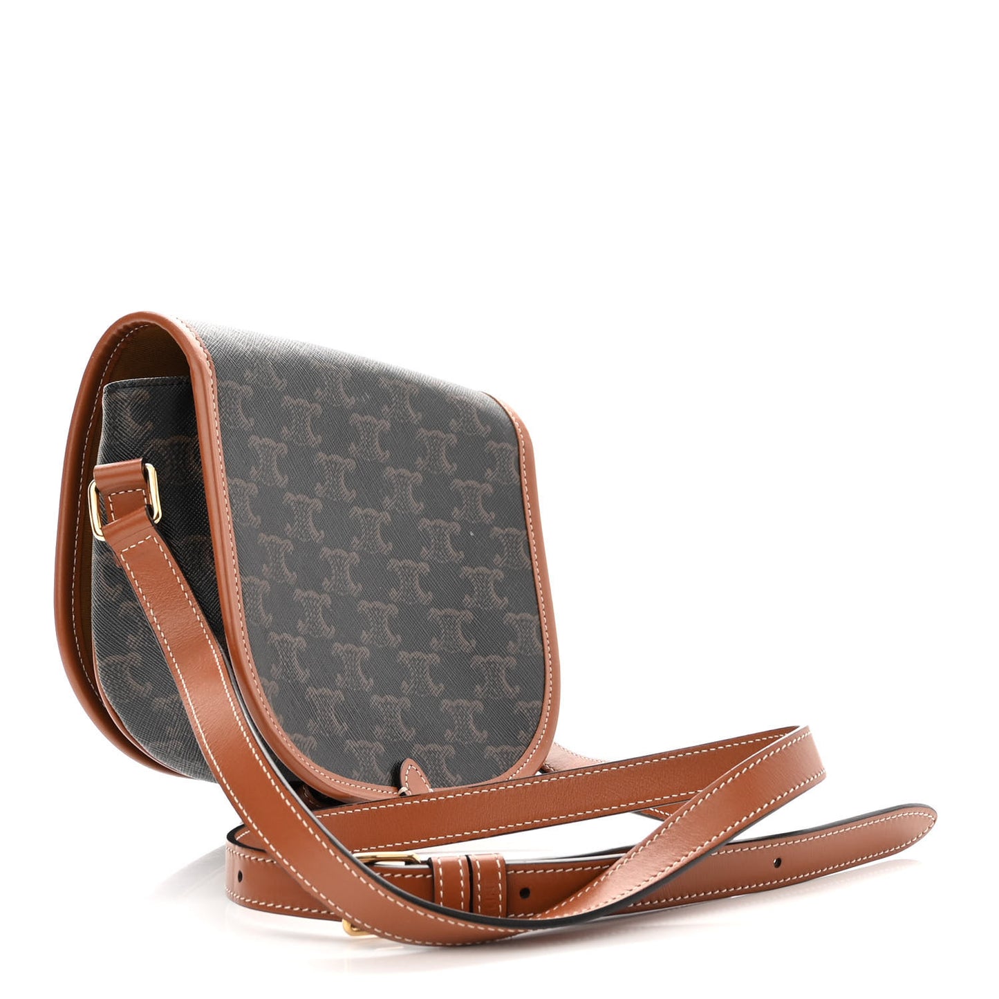 Triomphe Canvas Medium Folco Bag Tan