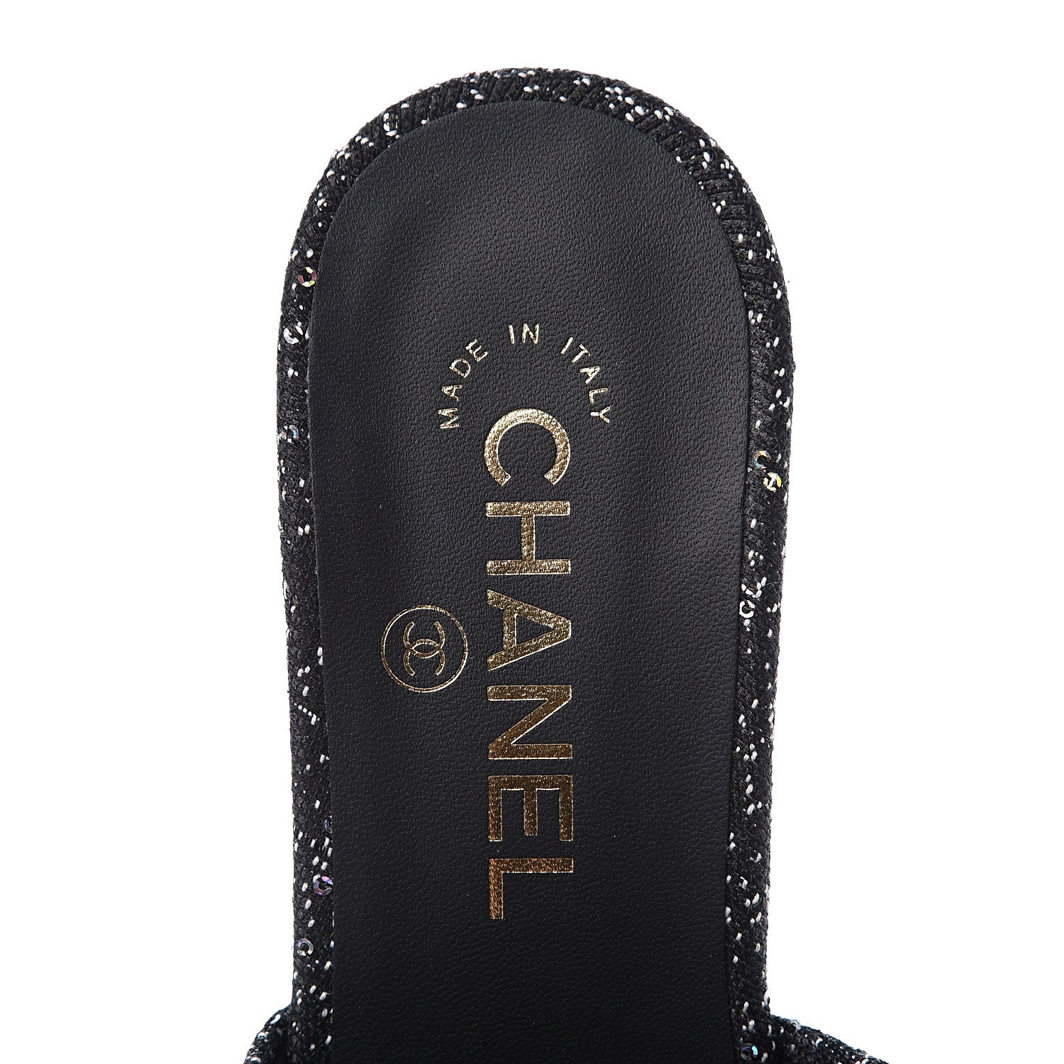 Chanel Tweed CC Mules 36 Black White 8 of 11