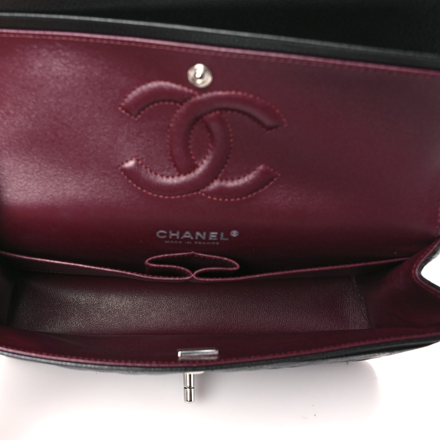 Caviar Quilted Medium Double Flap Black