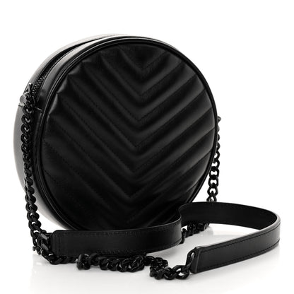 Saint Laurent Calfskin Matelasse Chevron Round Vinyle Camera Bag Black 3 of 9
