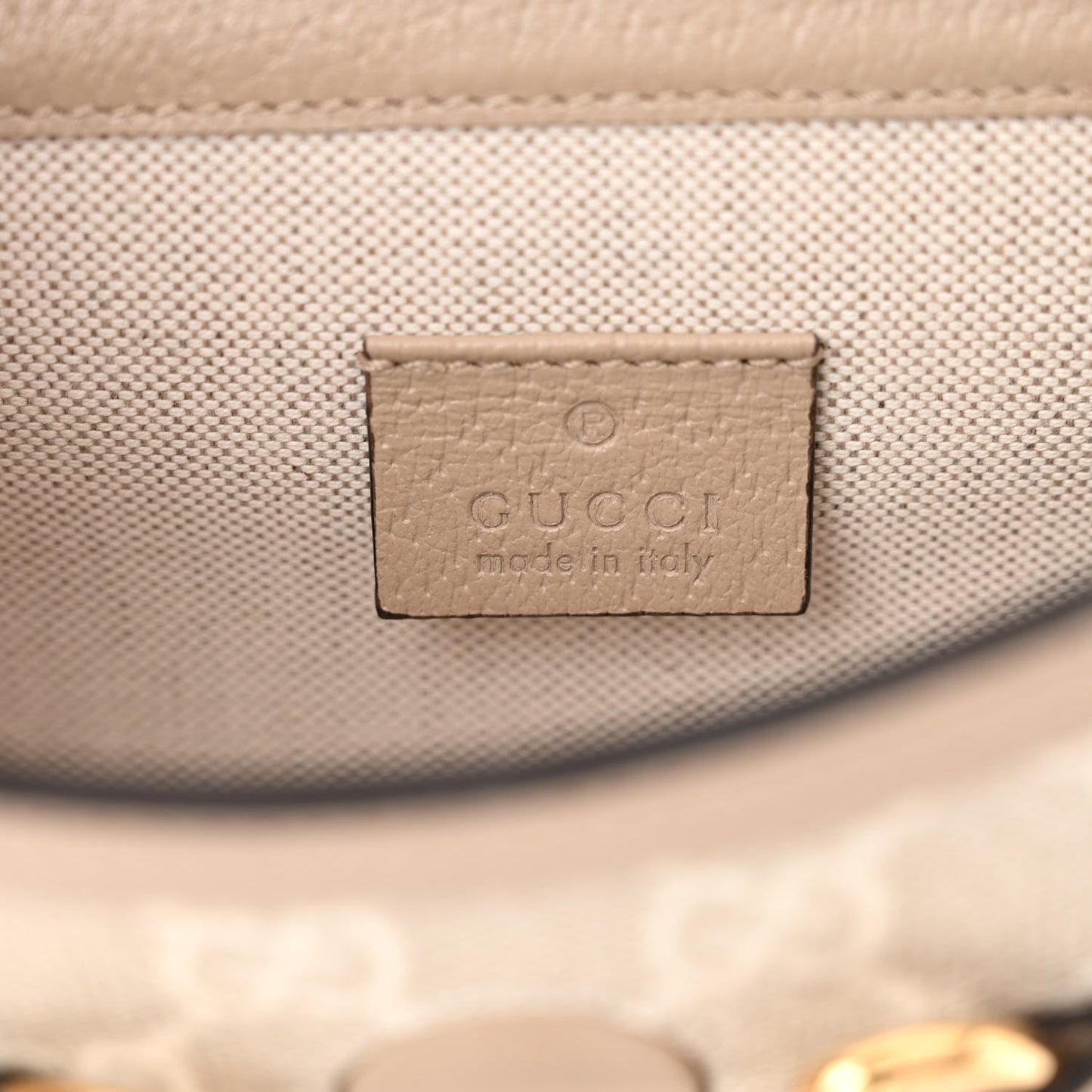 GG Supreme Monogram Textured Dollar Calfskin Mini Horsebit 1955 Shoulder Bag Beige Mystic White Oatmeal