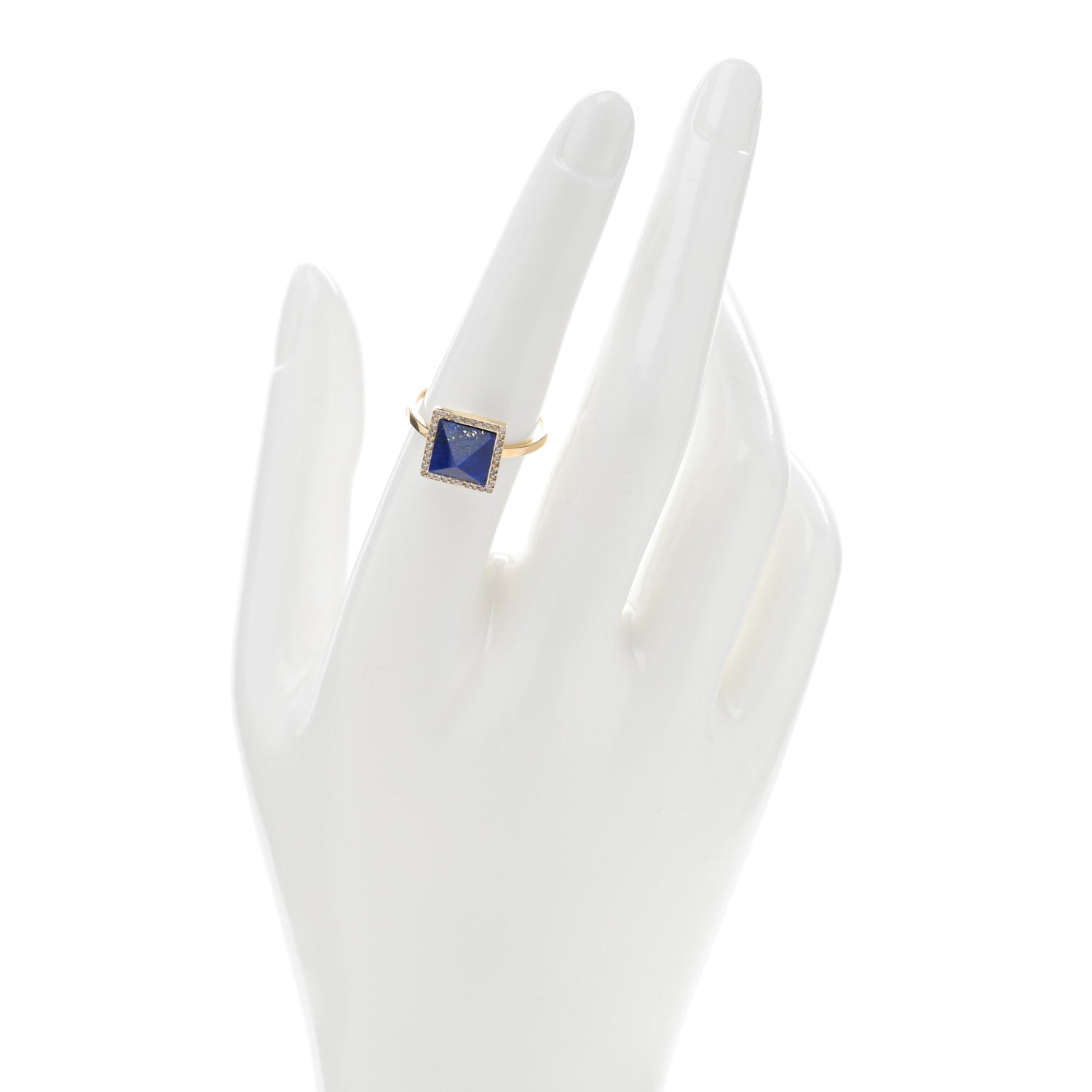 Jennifer Meyer 18K Yellow Gold Lapis Lazuli Pyramid Ring 54 7 2 of 4