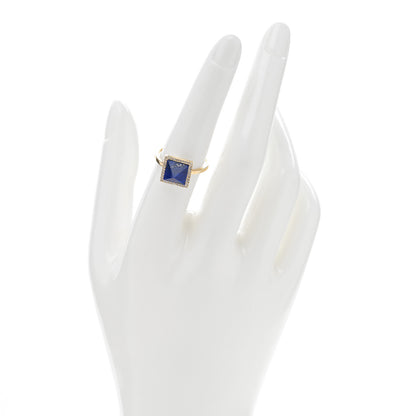 Jennifer Meyer 18K Yellow Gold Lapis Lazuli Pyramid Ring 54 7 2 of 4