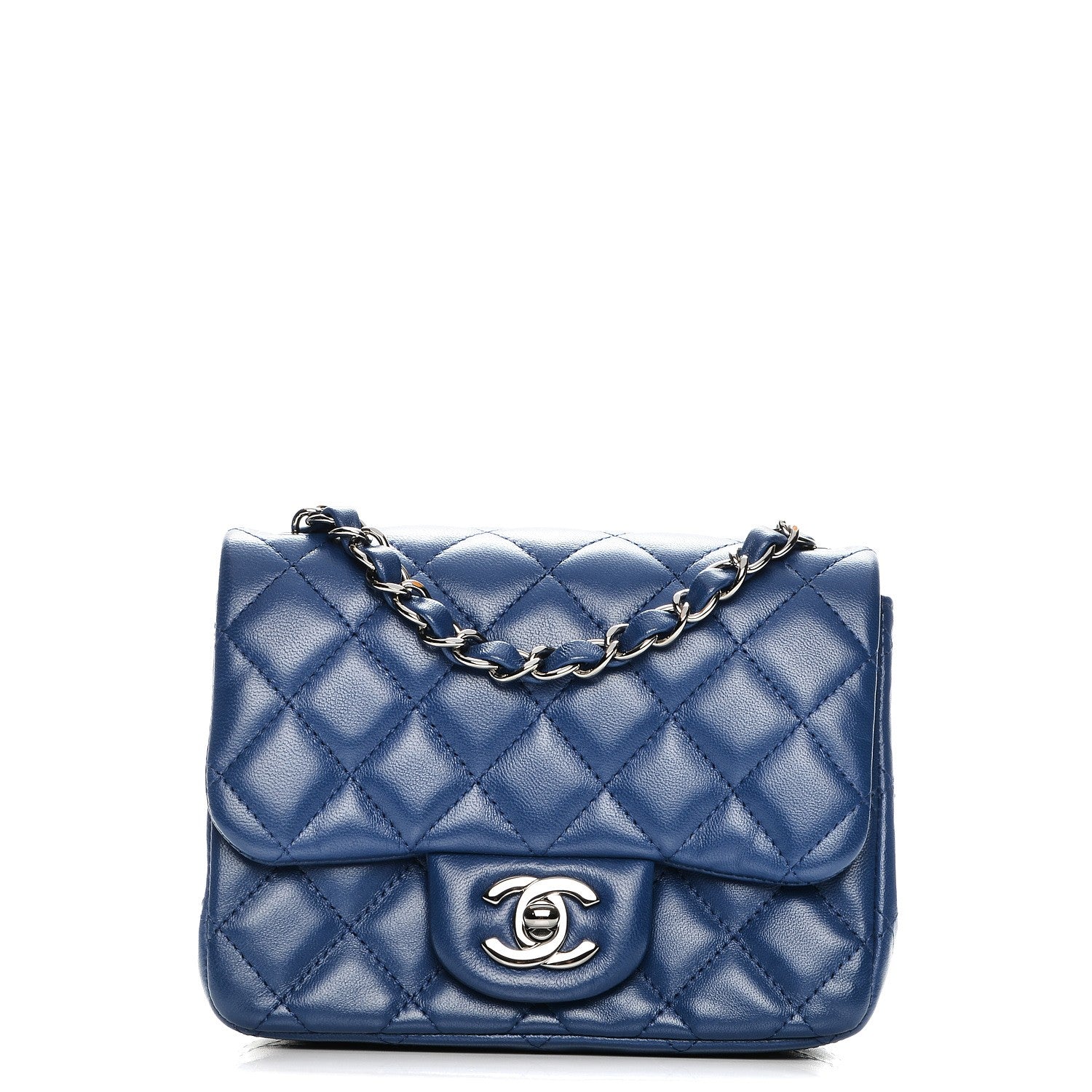 Chanel Lambskin Quilted Mini Square Flap Blue 1 of 8
