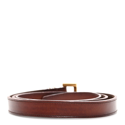 Saint Laurent Vegetable Tanned Cassandre Belt 85 34 Dark Brown Chocolate 2 of 6