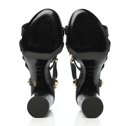 Balenciaga Agneau Lambskin Giant Gold Hardware Arena Sandals 38.5 Black 5 of 8