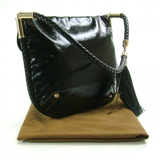 Dialux GG BRITT Tassel Shoulder Bag Hobo Black