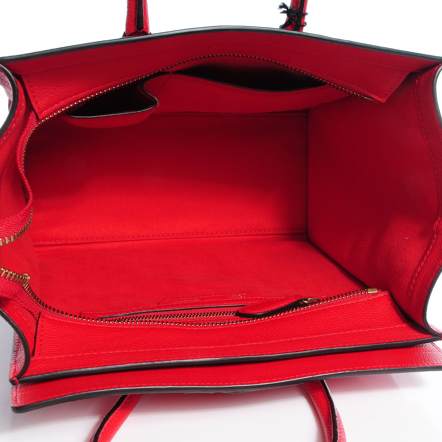 Celine Drummed Leather Micro Luggage Coquelicot 5 of 9