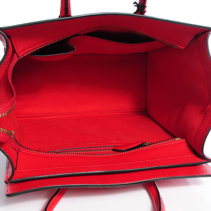 Celine Drummed Leather Micro Luggage Coquelicot 5 of 9