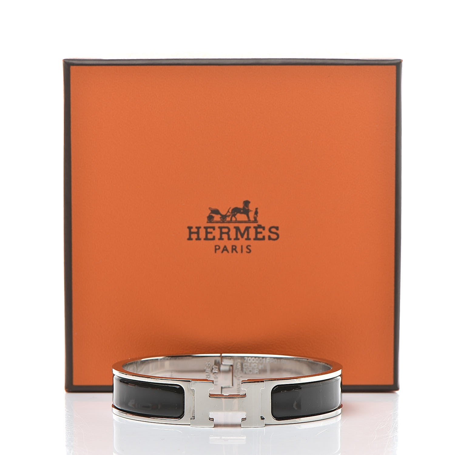Hermes Enamel Narrow Clic Clac H Bracelet Black 6 of 6