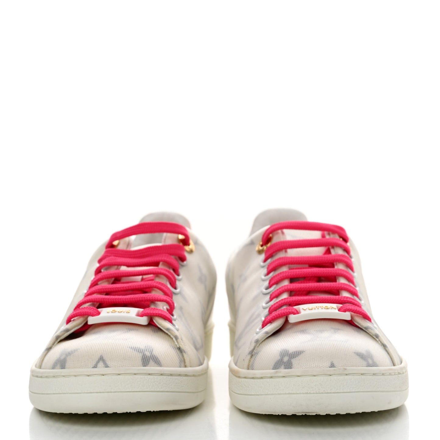 Technical Fabric Calfskin Monogram Frontrow Sneakers 36 Pink