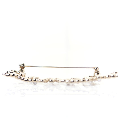 Chanel Metal Glass Swirling Pearls Brooch Pin Gold 5 of 6