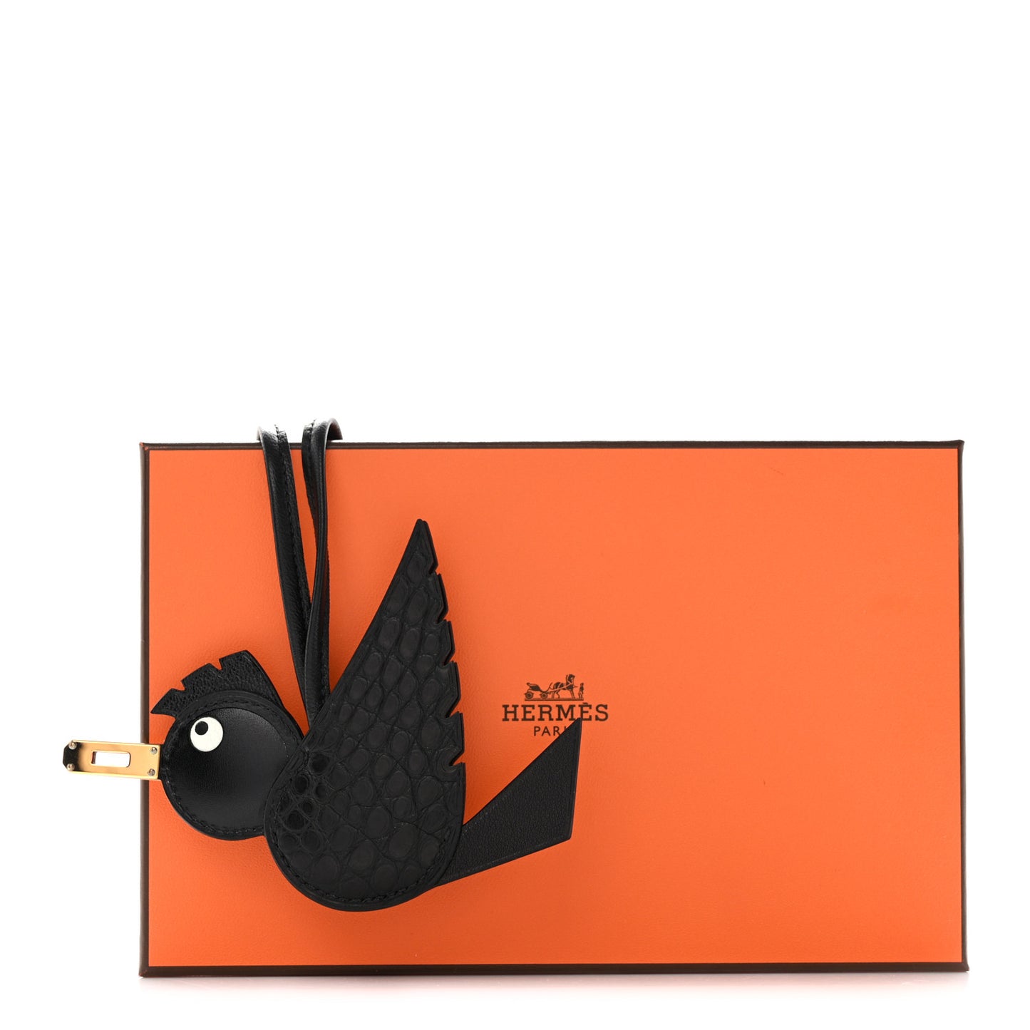 Swift Alligator Birdy Bag Charm Black