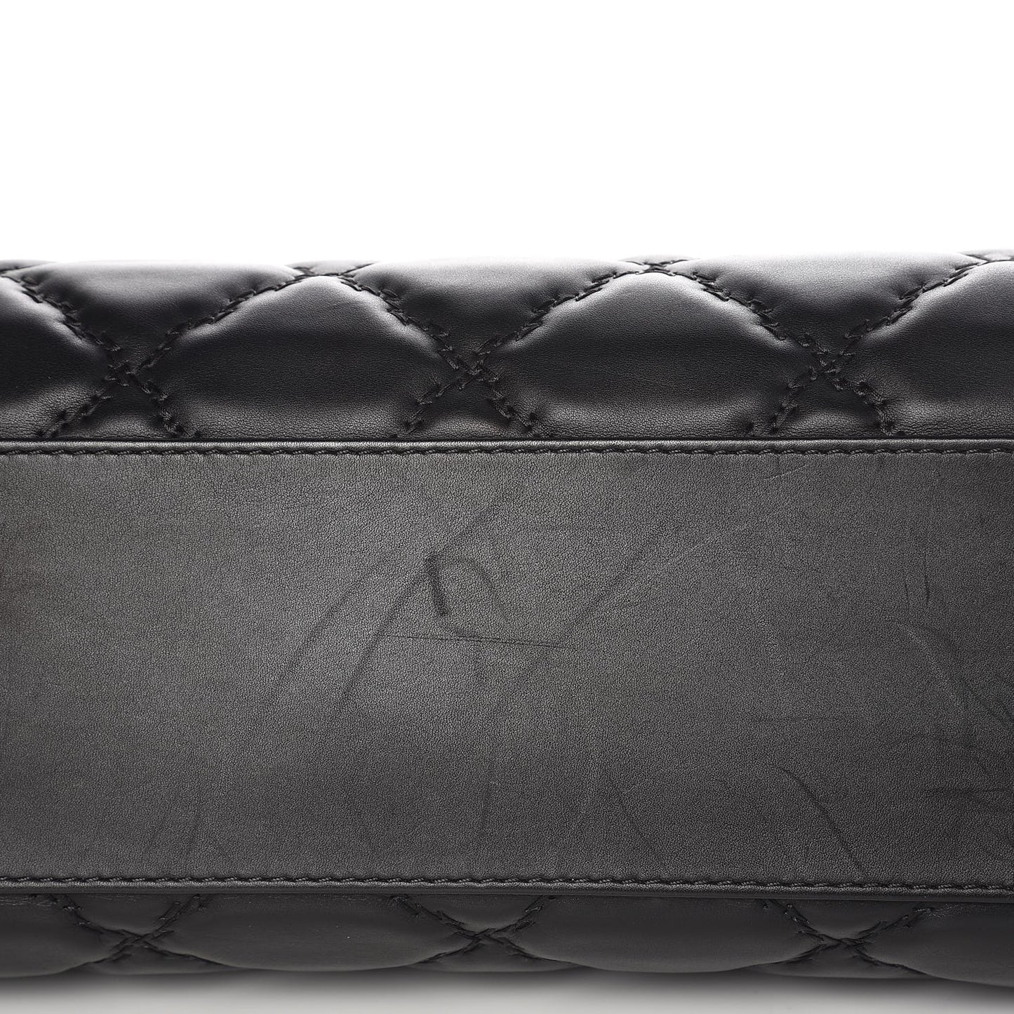 Calfskin Double Stitch Large Hamptons Flap Bag Black