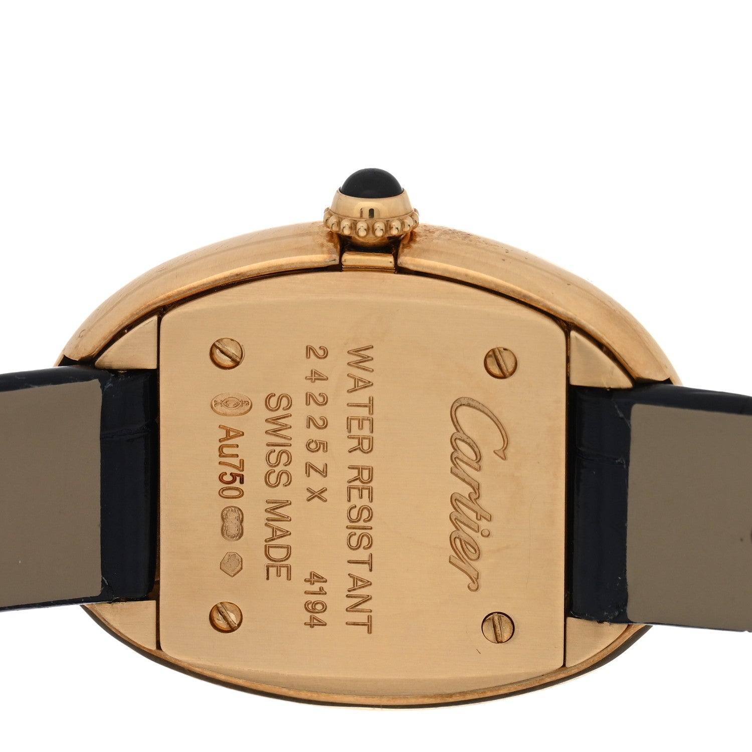 Cartier 18K Yellow Gold Alligator 23mm Baignoire Quartz Watch