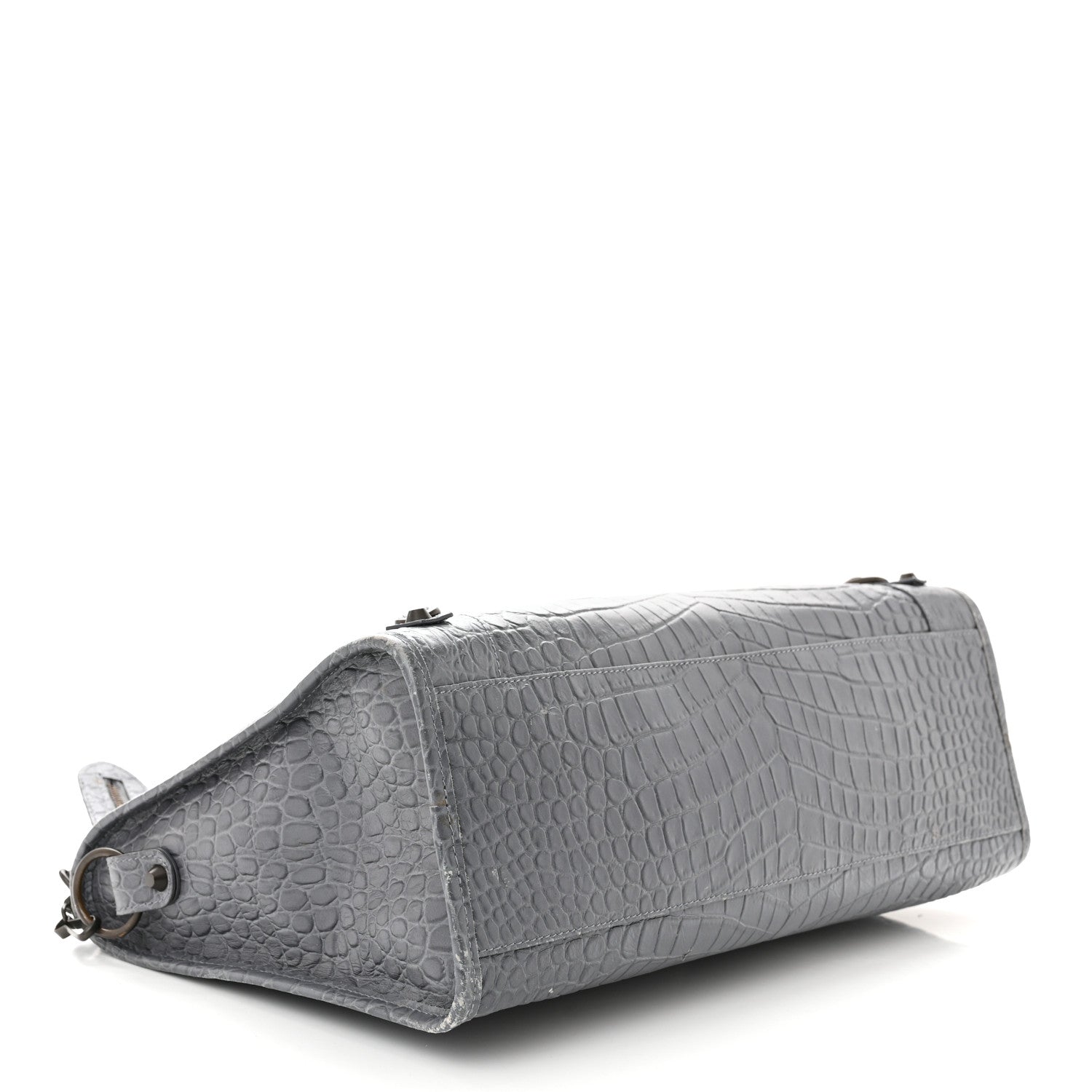 Balenciaga Calfskin Crocodile Embossed Classic Hardware City Gris Beton 4 of 14