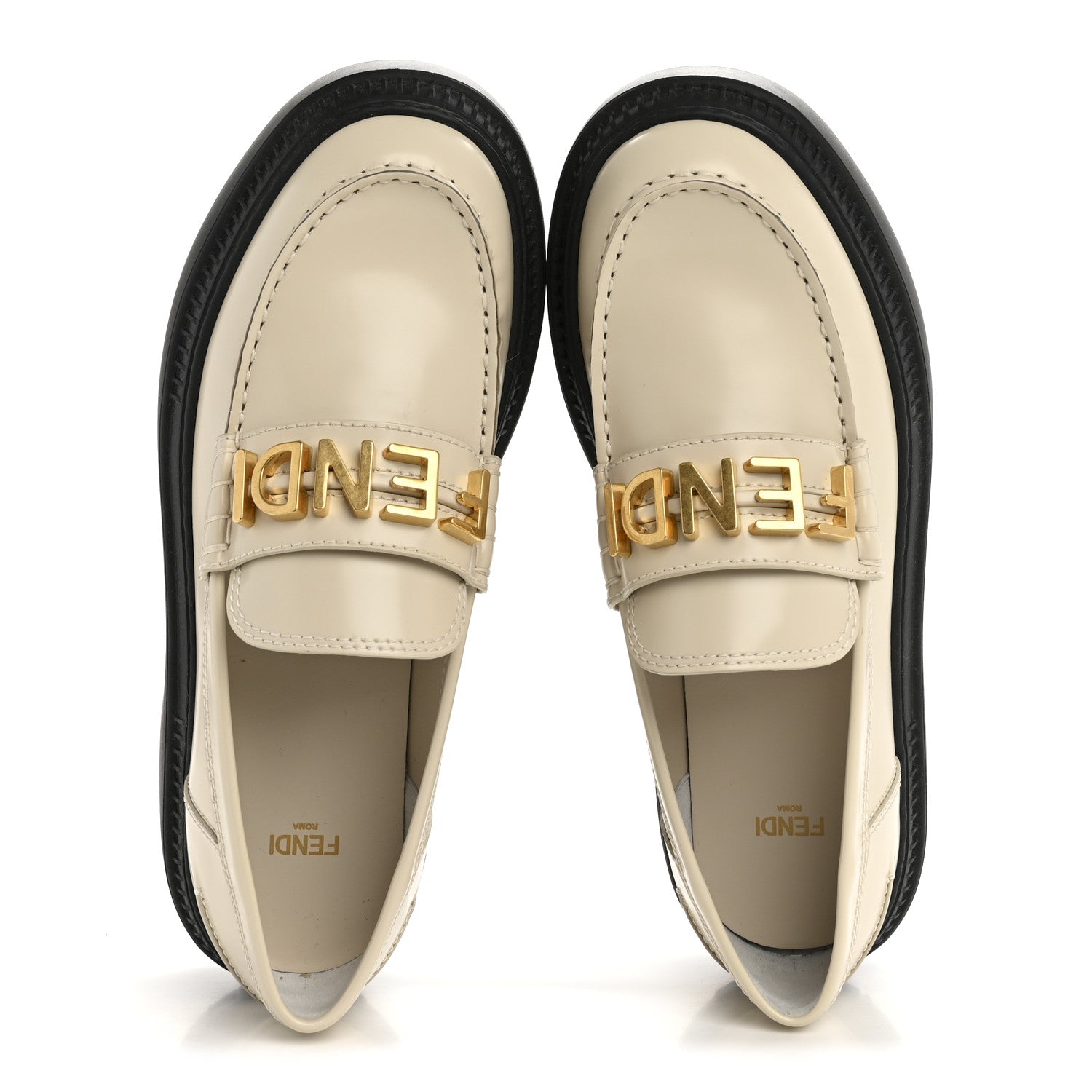Fendi Vitello Abrasivato Fendigraphy 50mm Loafers 40 Blanco Babe 2 of 10