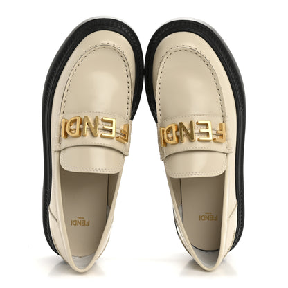 Fendi Vitello Abrasivato Fendigraphy 50mm Loafers 40 Blanco Babe 2 of 10