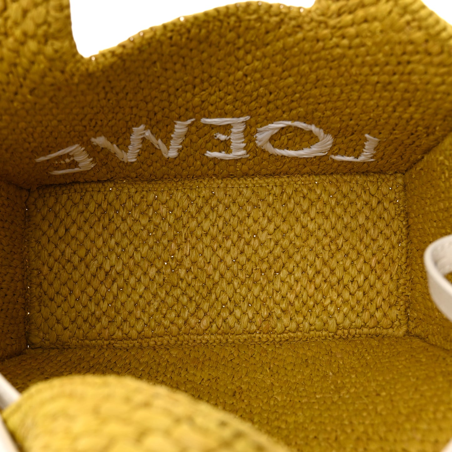 X PAULA'S IBIZA Raffia Font Tote Ochre