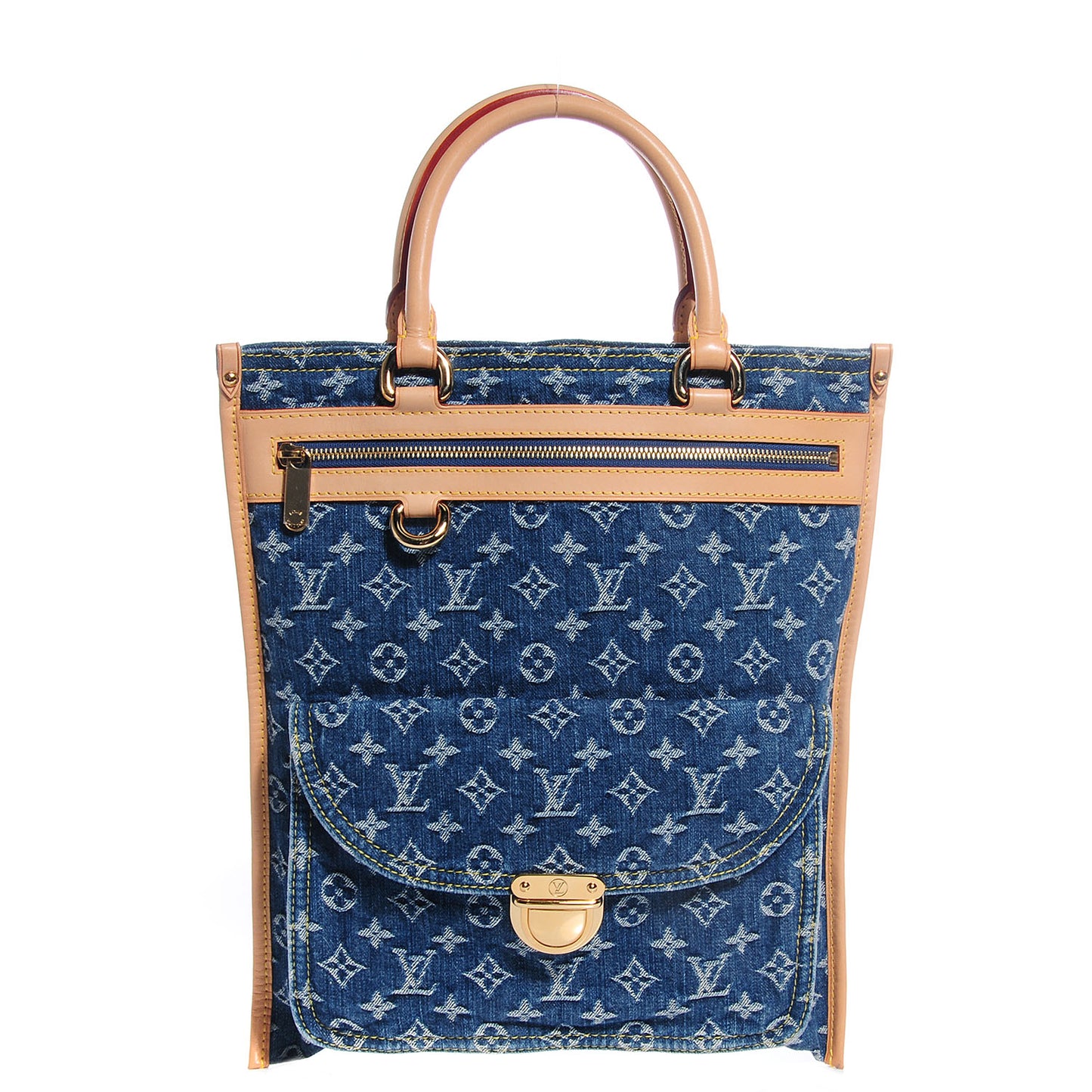 Monogram Denim Sac Plat Blue