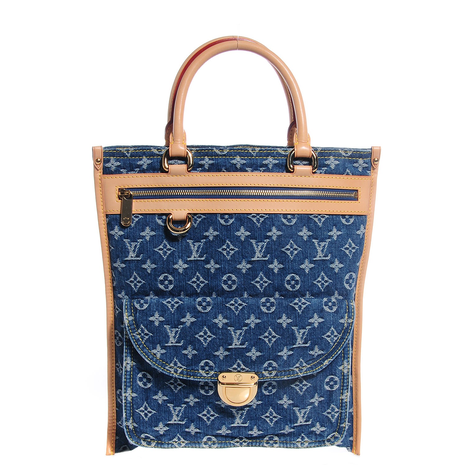 Louis Vuitton Monogram Denim Sac Plat Blue 1 of 7