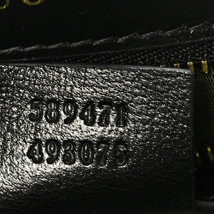 Gucci Textured Calfskin Medium Torchon GG Ring Shoulder Bag Black 7 of 9